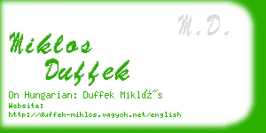miklos duffek business card